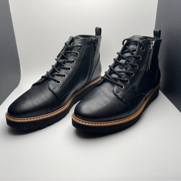 Naturalizer Black Leather Men's Boots - Picture 1 of 7